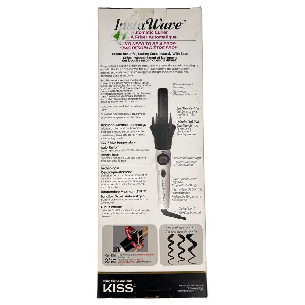 InstaWave Deluxe Automatic Rotating Ceramic Curling Iron Hair Curls Waves Spin - Picture 3 of 9